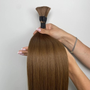 Włosy naturalne doczepiane Seria MAGIC Surowa kitka 50cm 25g - Kolor #7 Naturalny Brąz