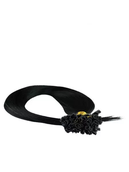 Włosy naturalne doczepiane na keratynę 50cm 0,8g 20 sztuk - kolor #1