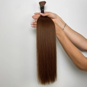 Włosy naturalne doczepiane Seria MAGIC Surowa kitka 50cm 25g - Kolor #4 Średni Brąz