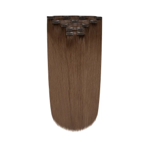 Włosy naturalne doczepiane Seria MAGIC Bezszwowe Ukryte Clip In 50cm 120 gram - Kolor #7 Naturalny Brąz
