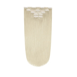 Włosy naturalne doczepiane Seria MAGIC Bezszwowe Ukryte Clip In 50cm 120 gram - Kolor #1001 Platynowy Blond