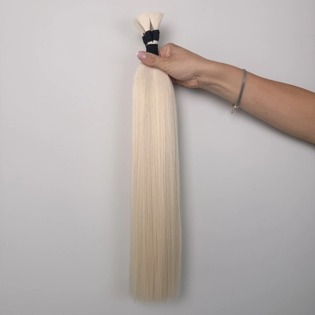 Włosy naturalne doczepiane Seria MAGIC Surowa kitka 40cm 25g - Kolor #1001 Platynowy Blond