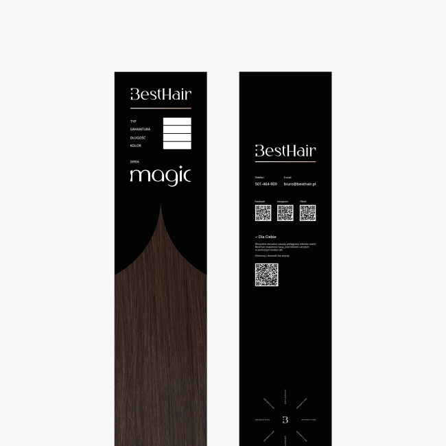 Włosy naturalne doczepiane Seria MAGIC Taśmy Bio Tape 40cm 70 gram - Kolor #4