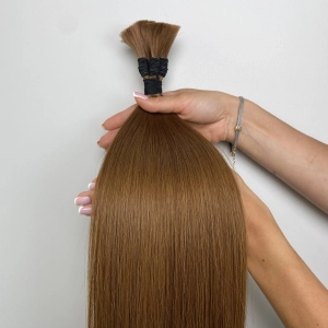 Włosy naturalne doczepiane Seria MAGIC Surowa kitka 40cm 25g - Kolor #6 Miedziany Brąz