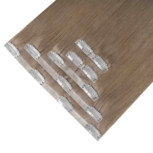 Włosy naturalne doczepiane Seria MAGIC Bezszwowe Ukryte Clip In 50cm 120 gram - Kolor #8 Kawa