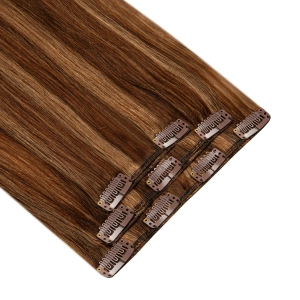 Włosy naturalne doczepiane Clip In 50cm 60 gram - kolor #4/12 Baleyage