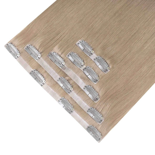 Włosy naturalne doczepiane Seria MAGIC Bezszwowe Ukryte Clip In 40cm 90 gram - Kolor #18 Beżowy Blond