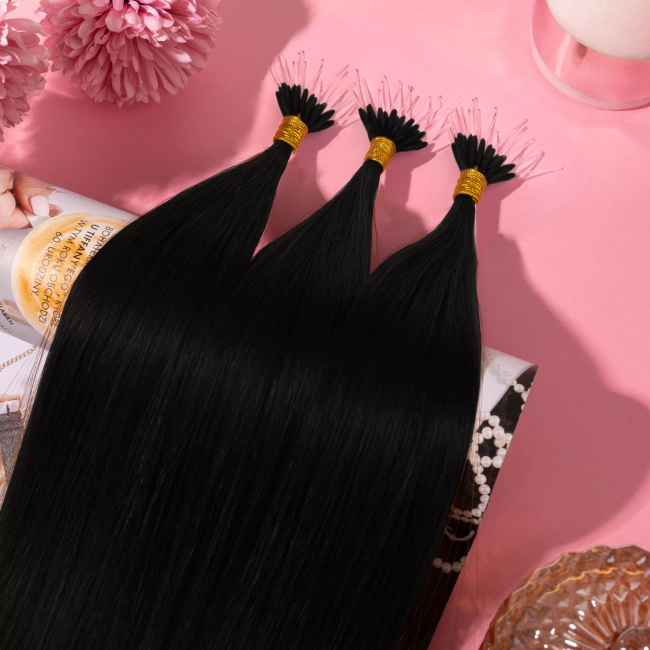 Włosy naturalne doczepiane Seria MAGIC Nanoringi Light 50cm 0,8g 20szt - Kolor #1