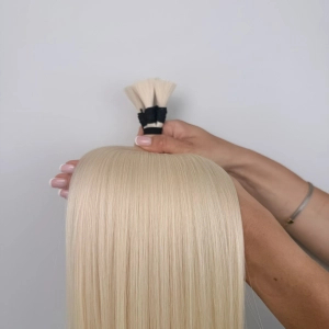 Włosy naturalne doczepiane Seria MAGIC Surowa kitka 50cm 25g - Kolor #1001 Platynowy Blond