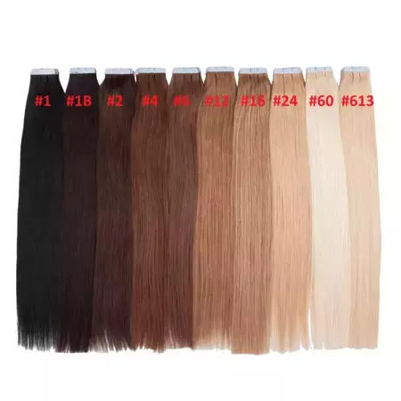 Włosy naturalne doczepiane Tape On 40cm - kolor #1