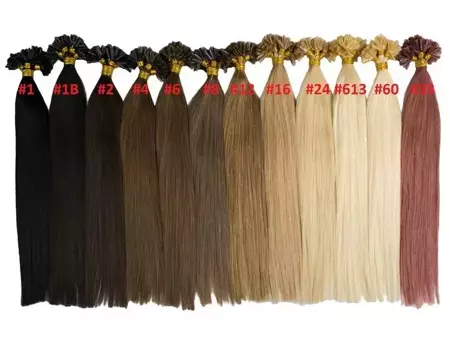 Włosy naturalne doczepiane na keratynę 40cm 0,6g 20 sztuk  - kolor #1