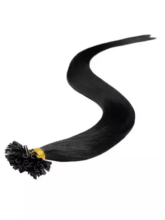 Włosy naturalne doczepiane na keratynę 60cm 0,8g 20 sztuk - kolor #1