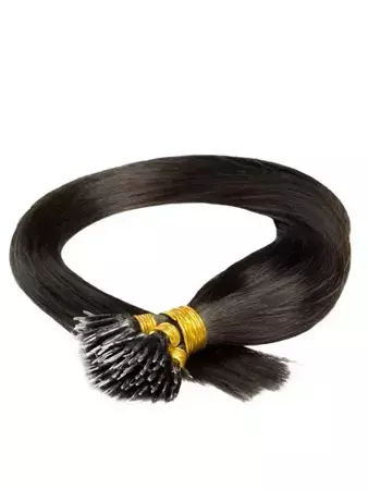 Włosy naturalne doczepiane na nano ringi 40cm 0,6g 20 sztuk  - kolor #1B